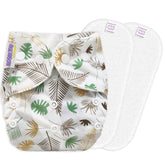 Reusable Baby Cloth Diaper with Adjustable Snap Buttons and Insert (1 Diaper & 2 Pcs Insert)